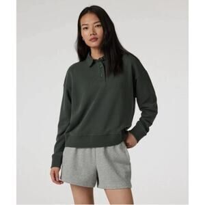 Vuori Sedona Rugby Pullover Sweater Olive Green Womens Size S